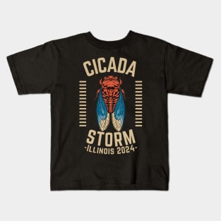 Cicada Storm Cicadas Illinois 2024 Brood XIII XIX Gift For Insect Enthusiast Kids T-Shirt